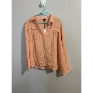 Coco + Carmen NWT Women's Peach Gauze Cotton Long Sleeve Beach Boho Tunic Sz S/M